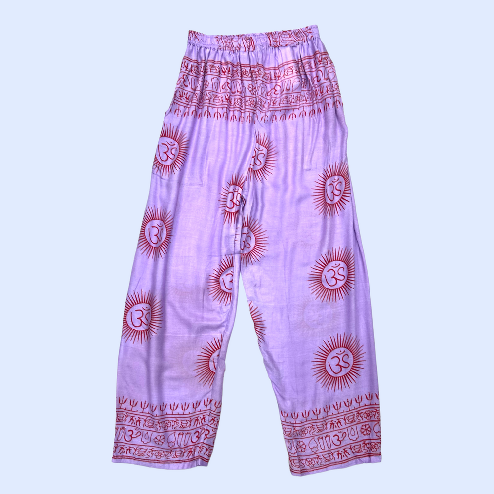 Pantalón bombacho lila/rojo