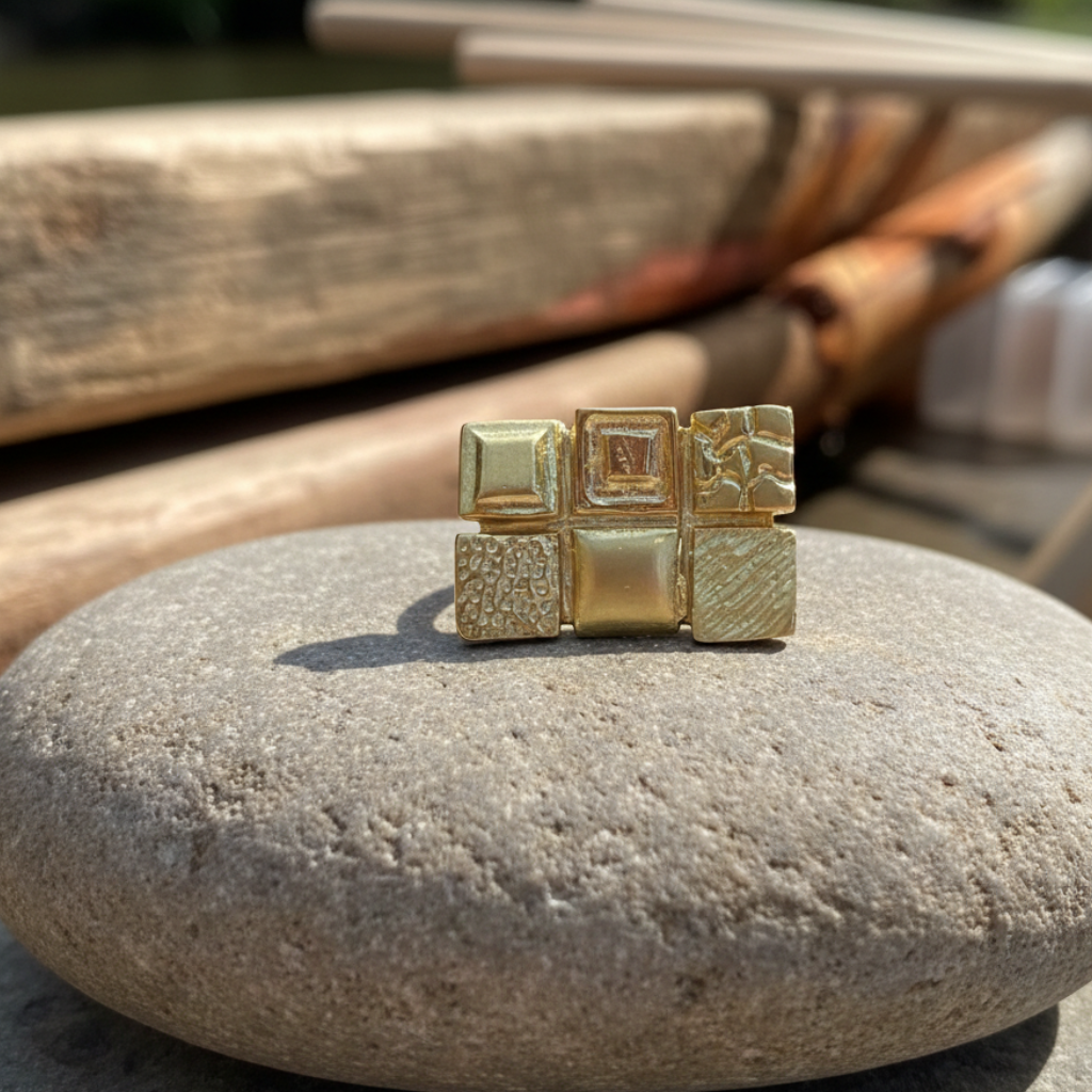 Anillo Texturas Dorado