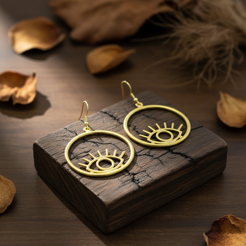 Pendientes Eye Dorado