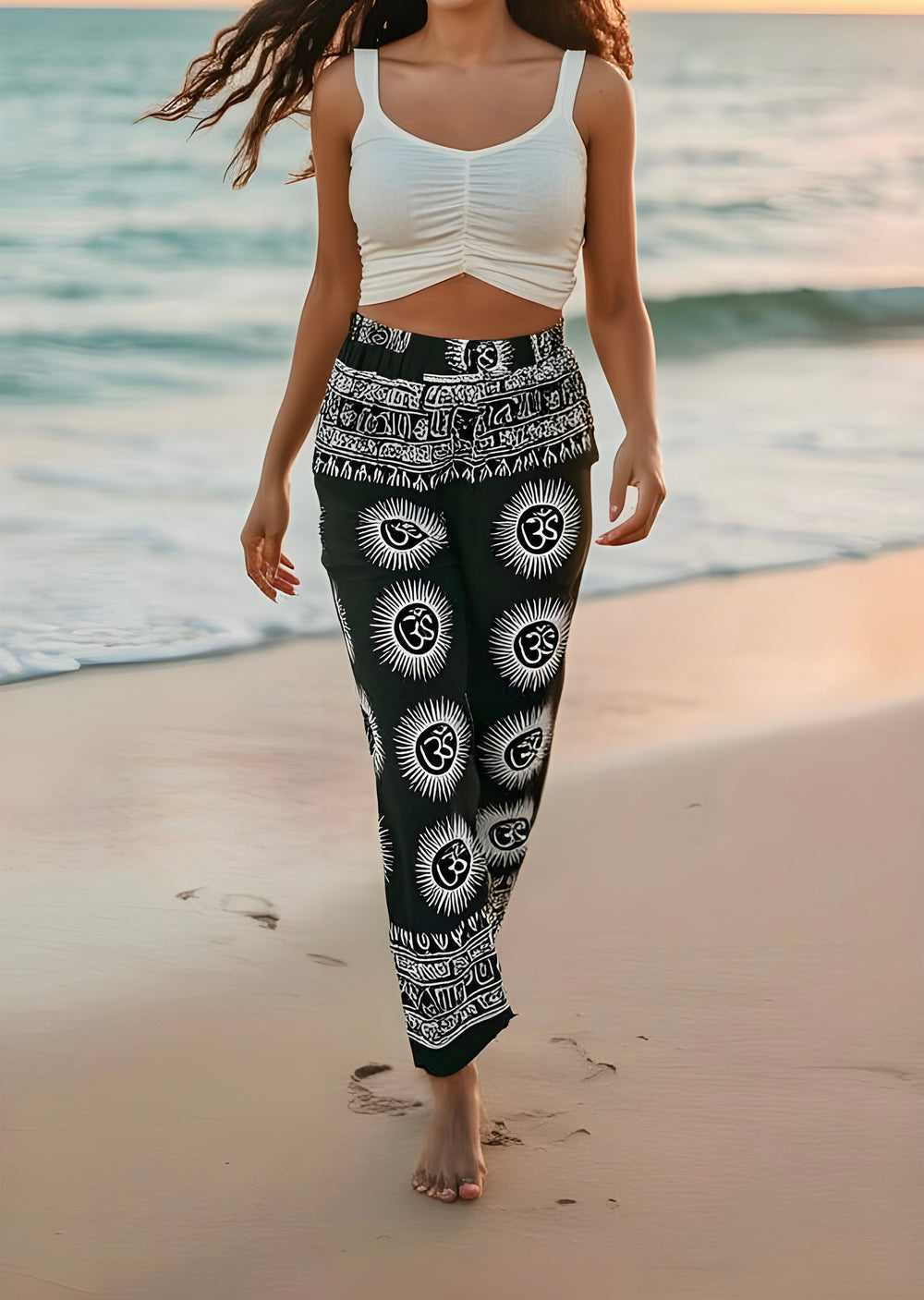 Pantalón bombacho negro