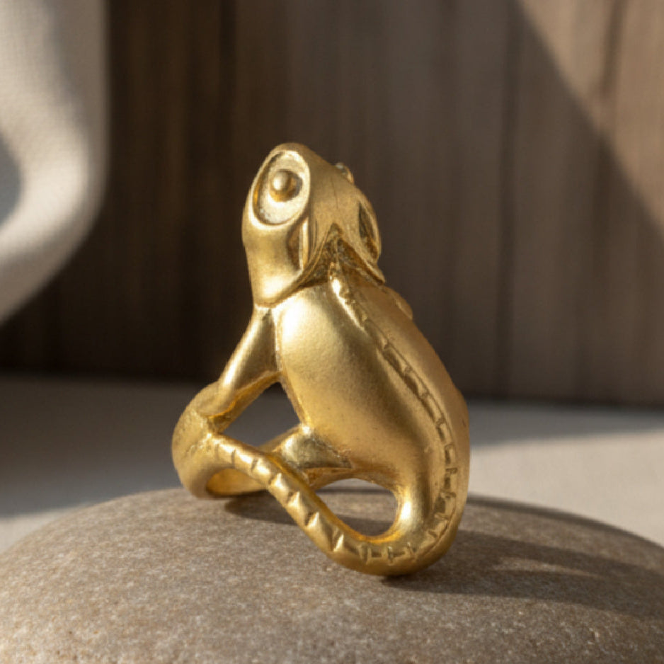 Anillo Camaleón Dorado