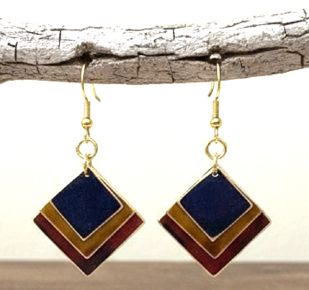 Pendientes Memphis Burdeos