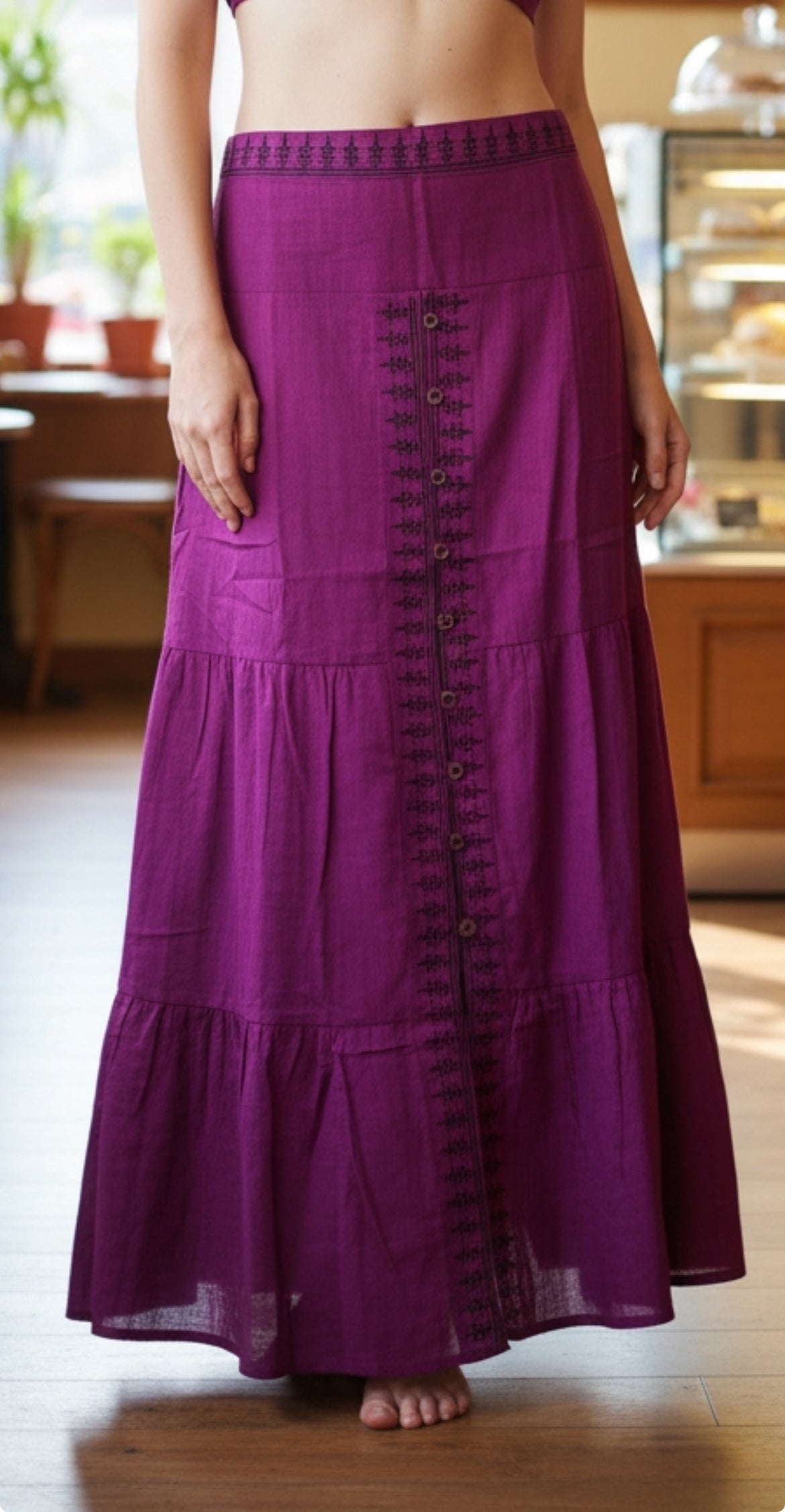 Falda Algodón Berenjena