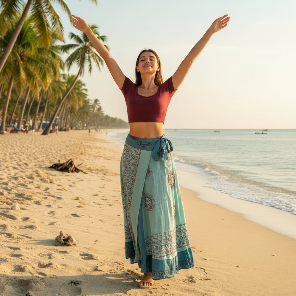 Falda Reversible Turquesa/Caribe