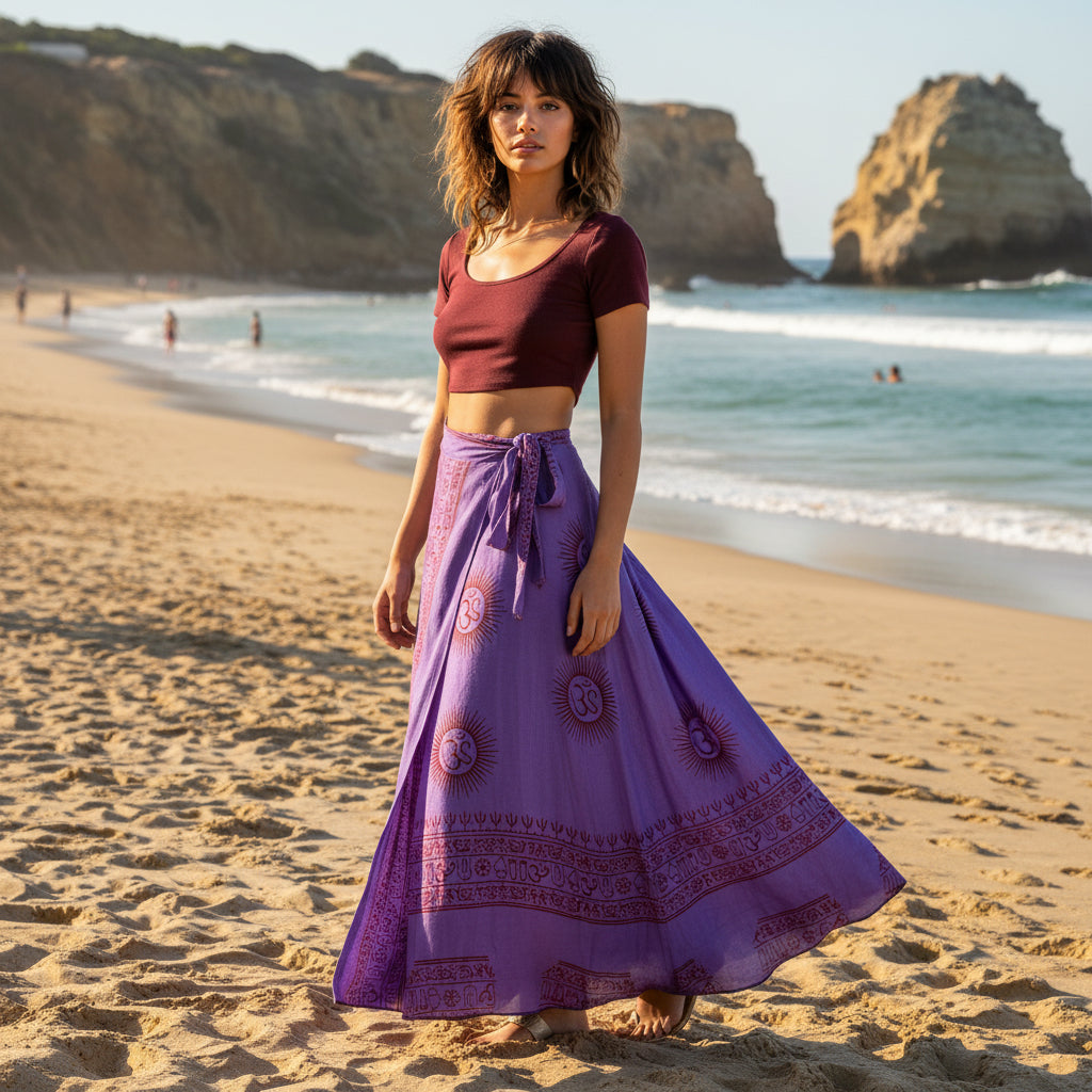 Falda Reversible Lila/Morado