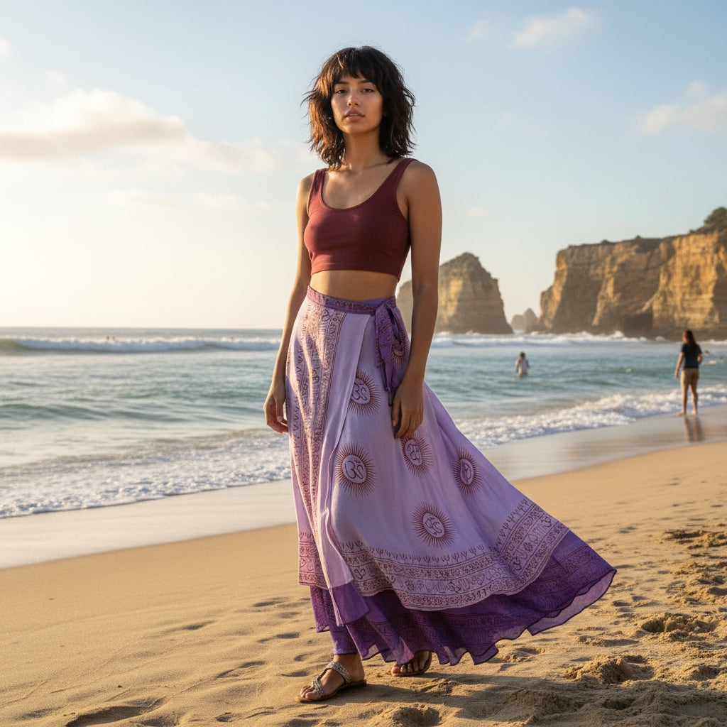 Falda Reversible Lila/Morado