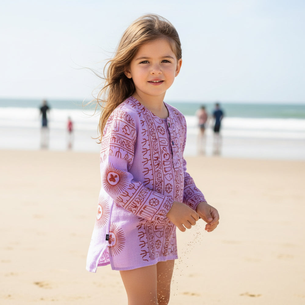 Kurta Lila/roja de Niños. (Recomendamos pedir una talla más).