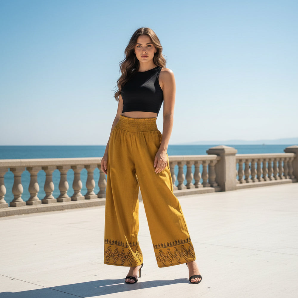 Pantalón Recto Mostaza