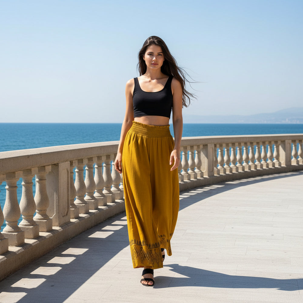 Pantalón Recto Mostaza