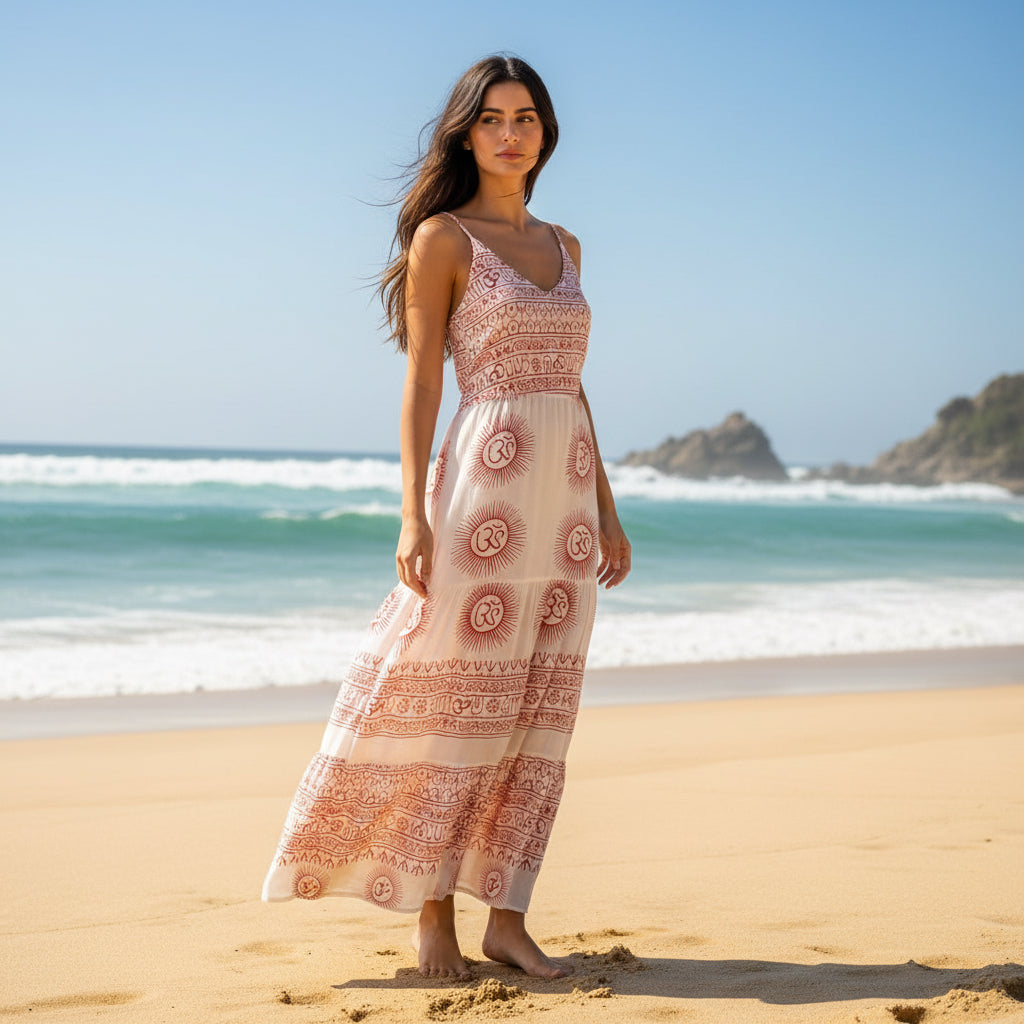 Vestido Tirantes Blanco/rojo