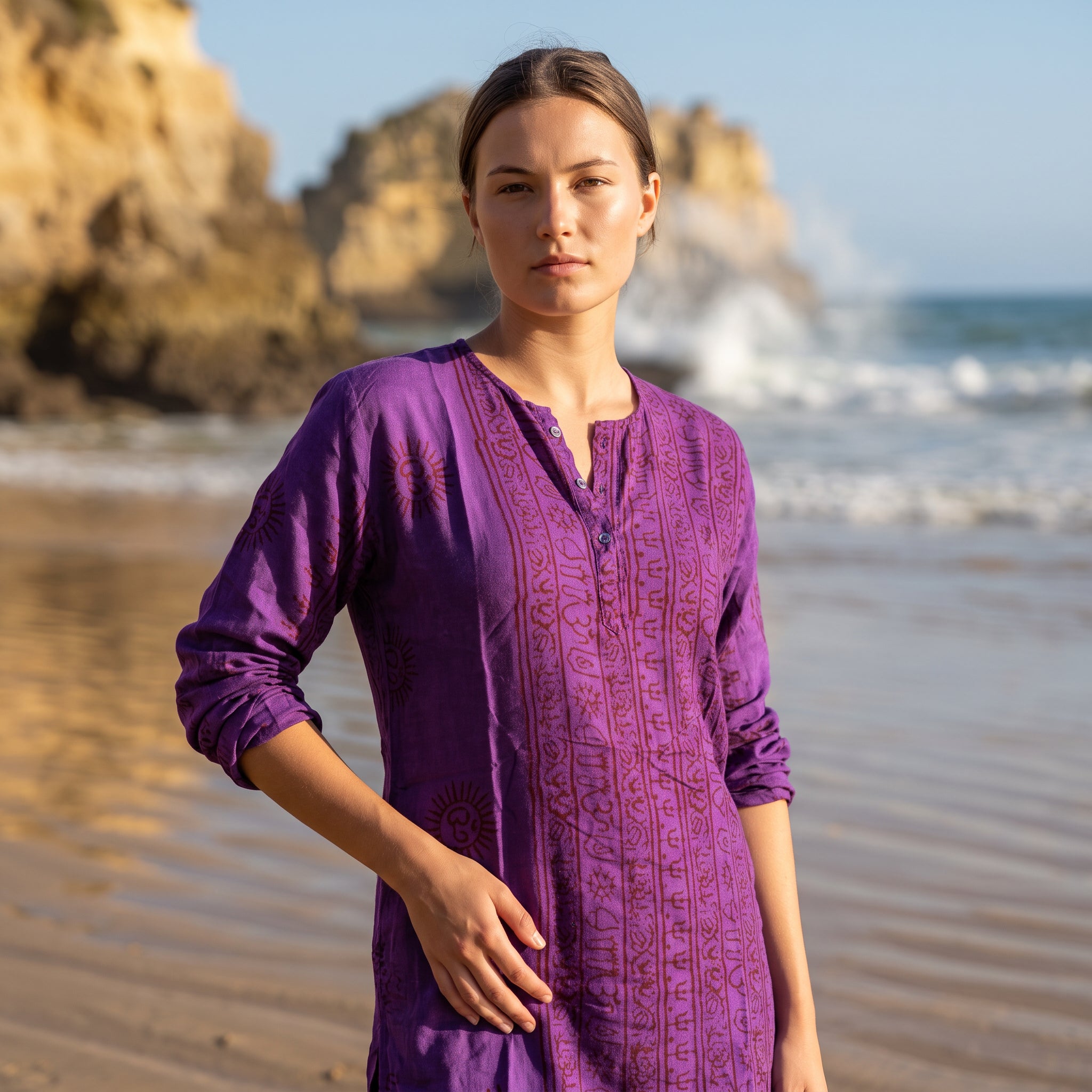 Kurta Clásica Berenjena Oscuro