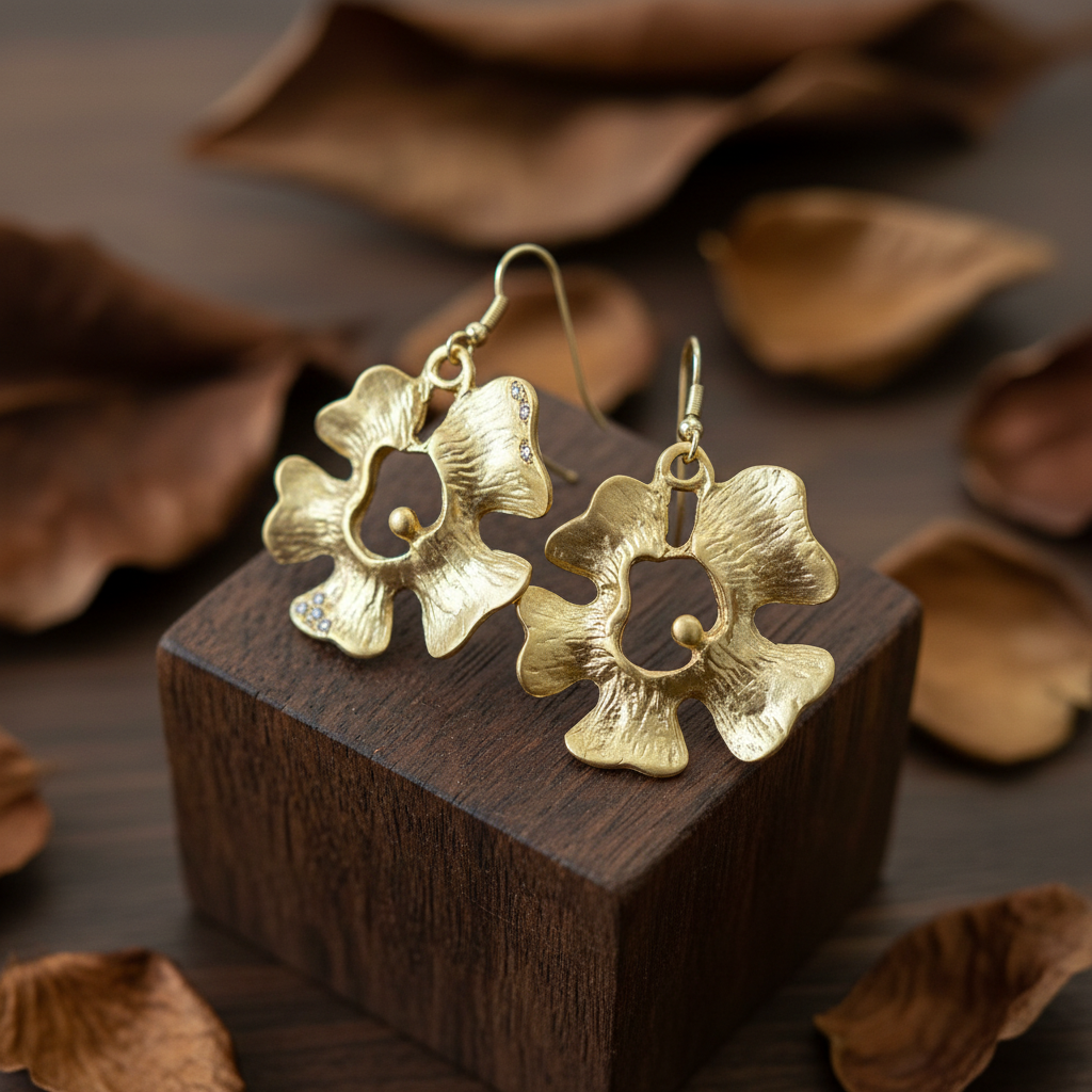 Pendientes Flower Dorados