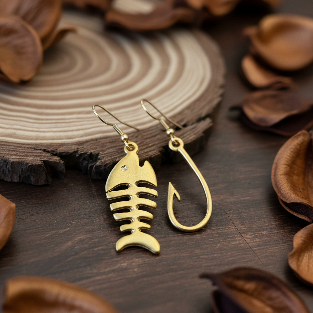 Pendientes Pesca Dorados