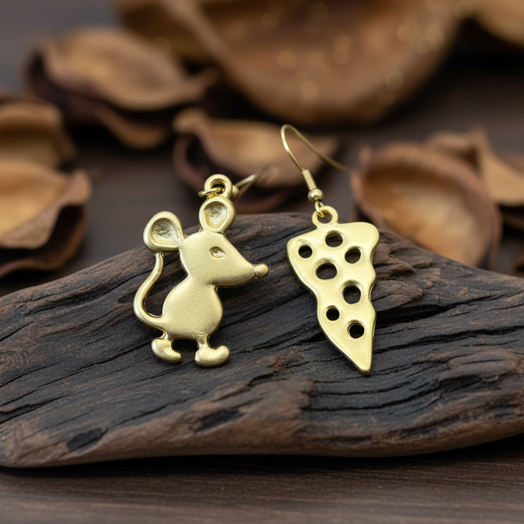 Pendientes Mouse Dorados