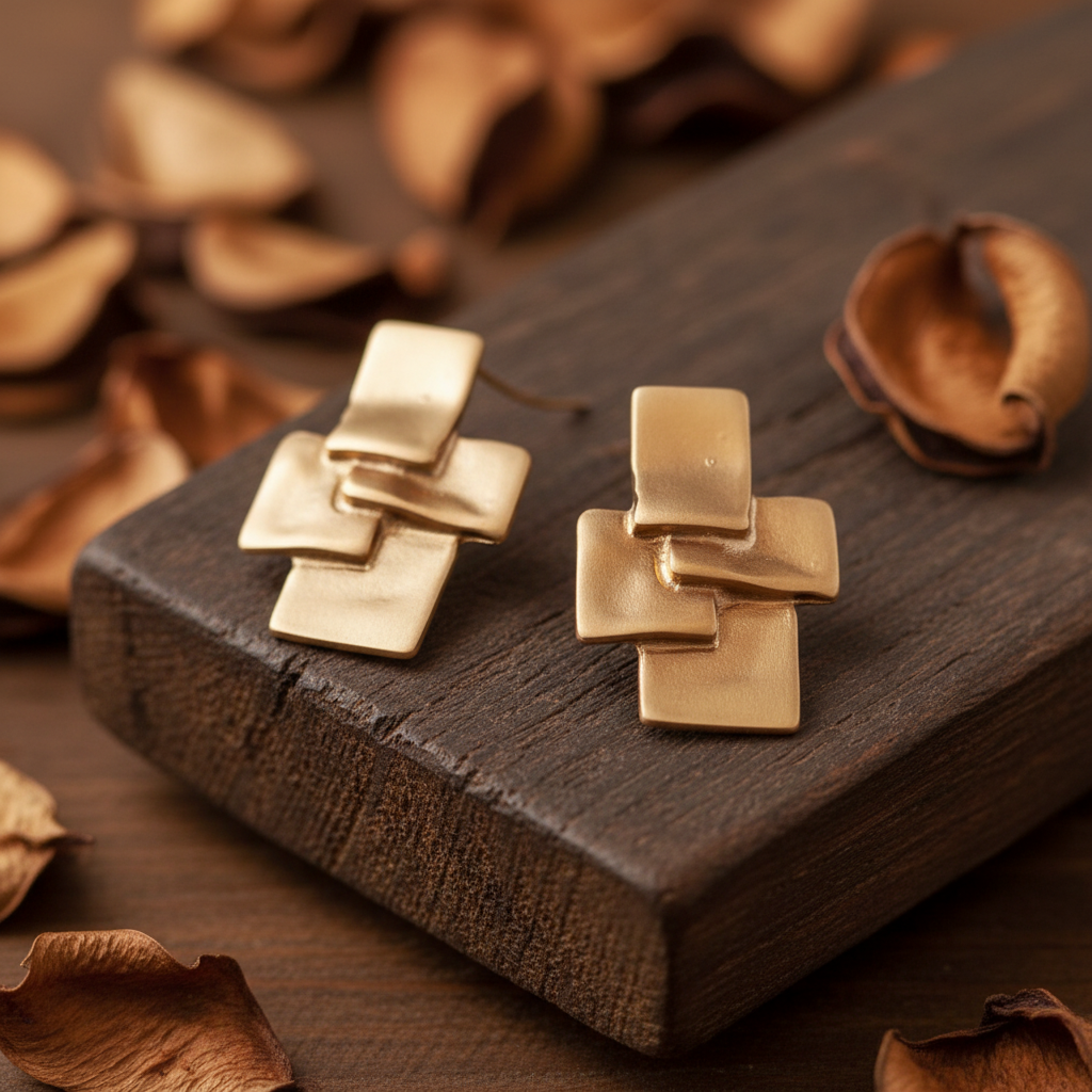 Pendientes Cubos Dorados