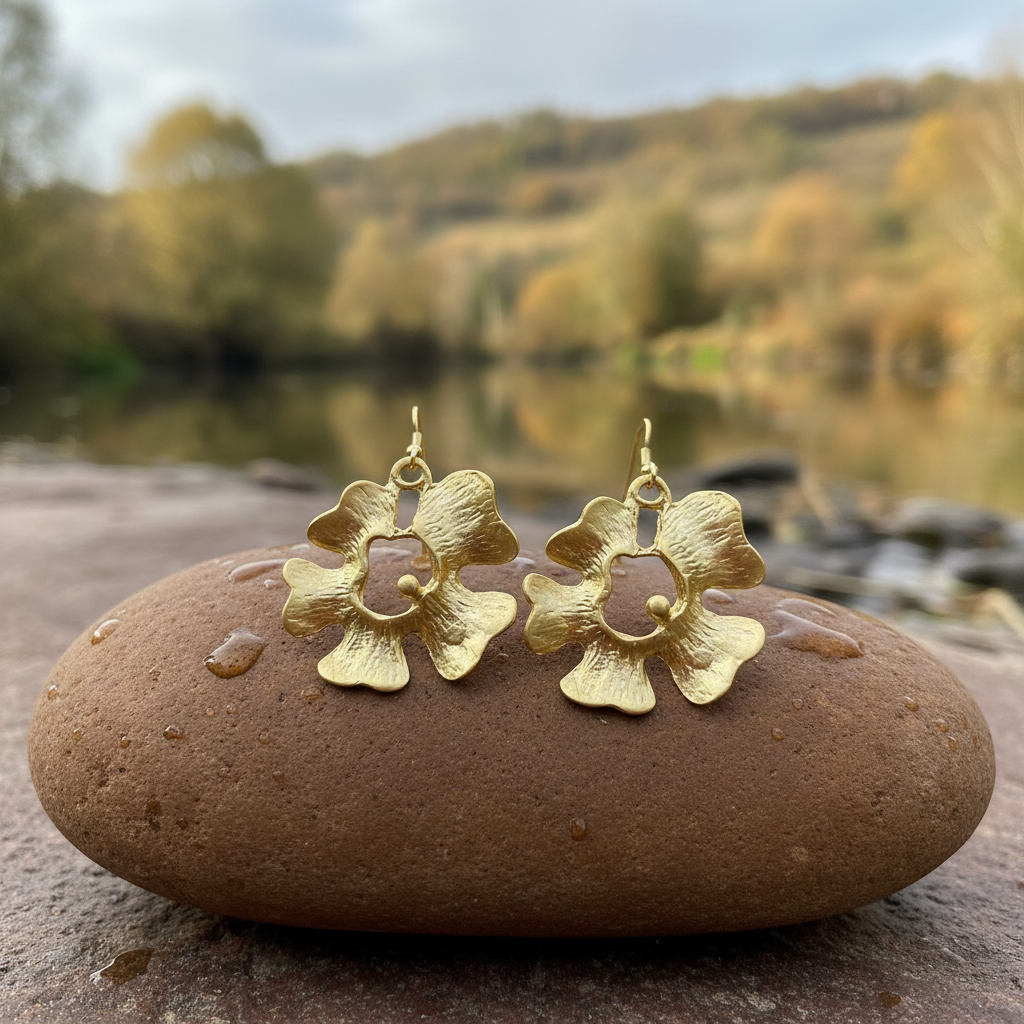 Pendientes Flower Dorados