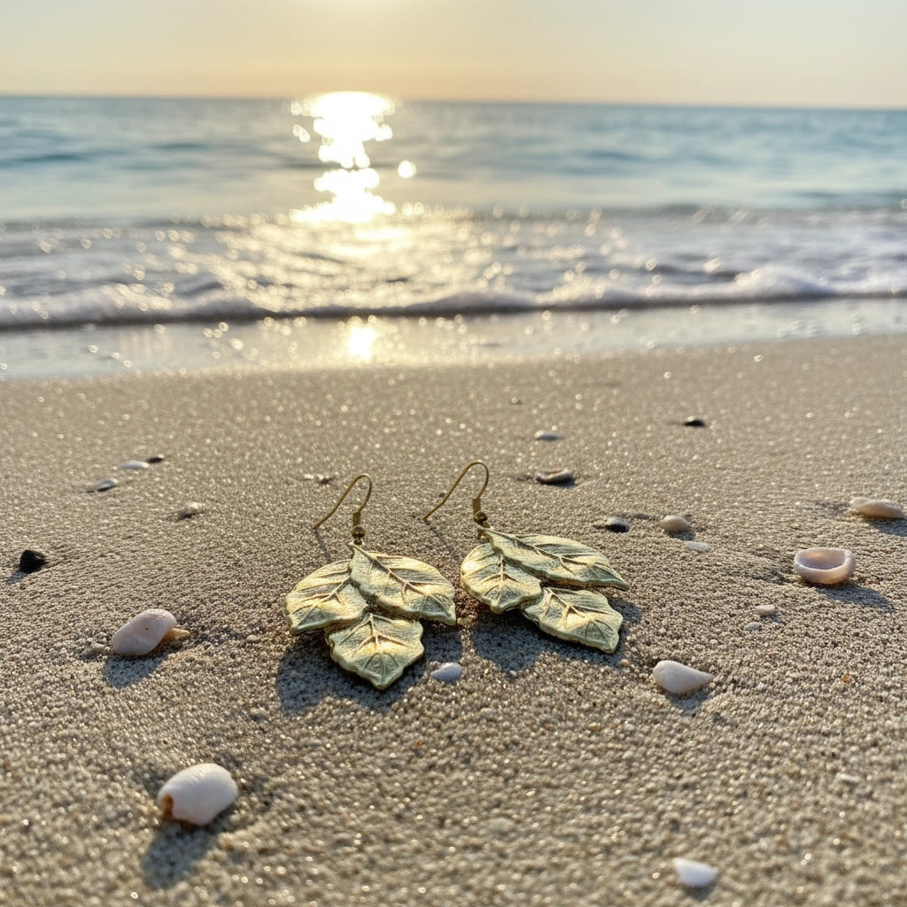 Pendientes Hojas Dorados