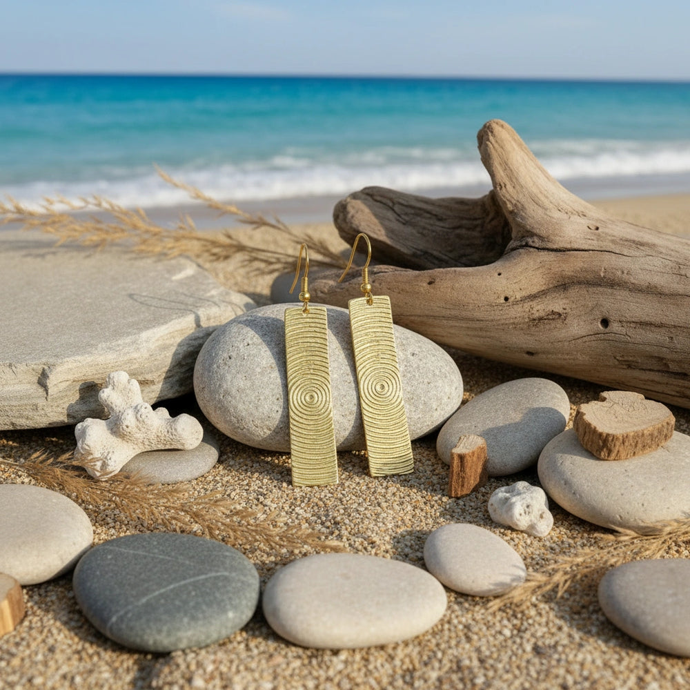 Pendientes Onda Dorados