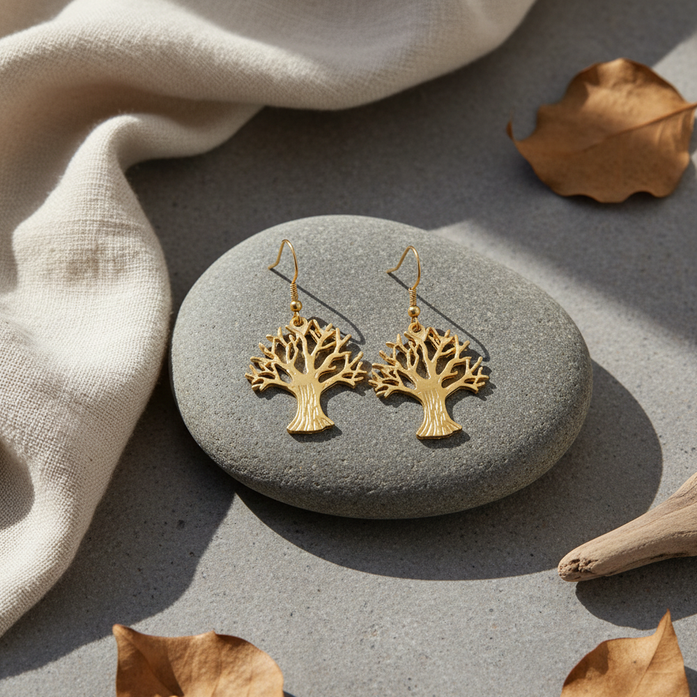 Pendientes Tree Dorados