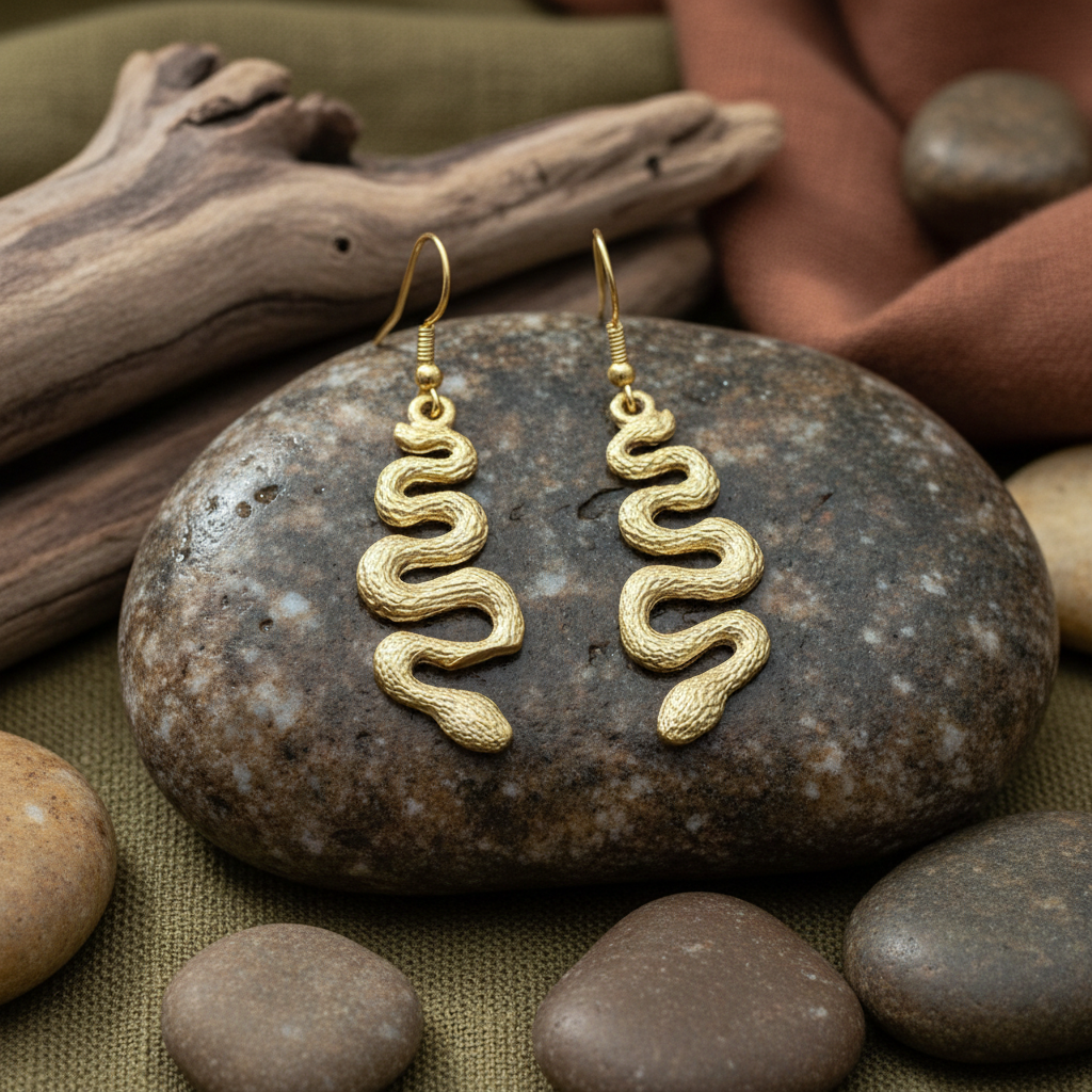 Pendientes Snake Dorado