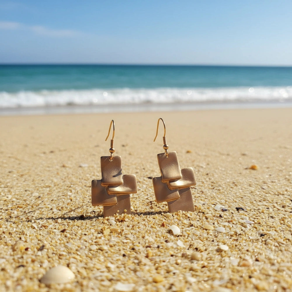 Pendientes Cubos Dorados