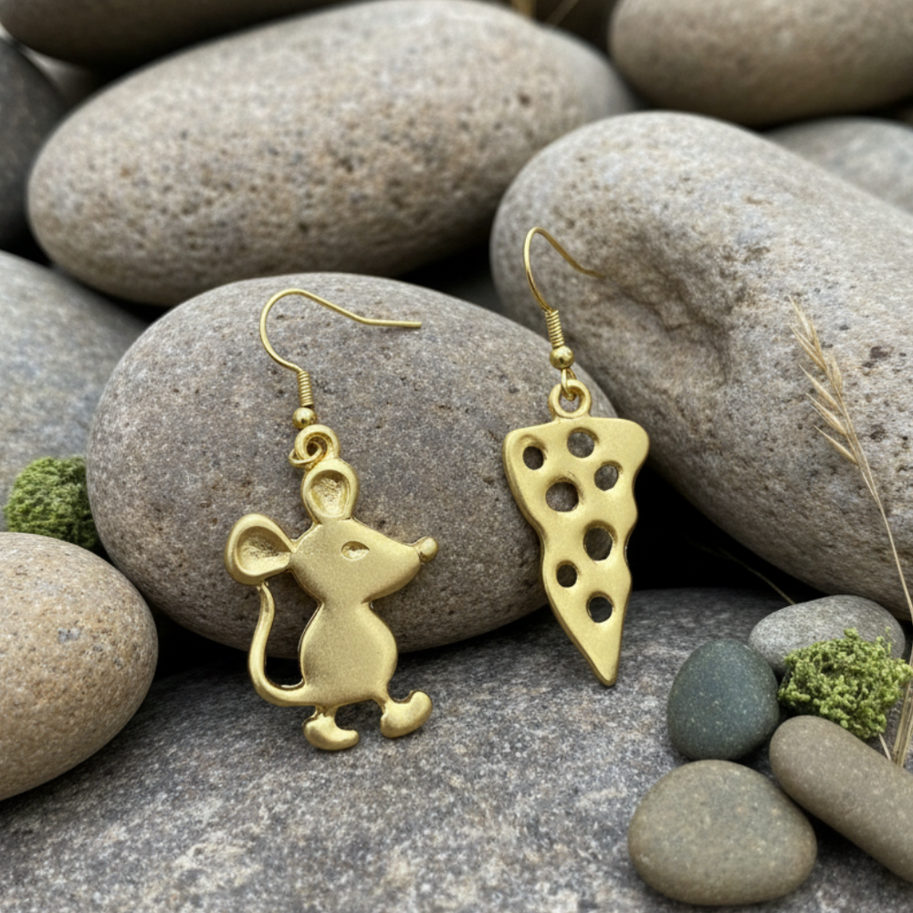 Pendientes Mouse Dorados