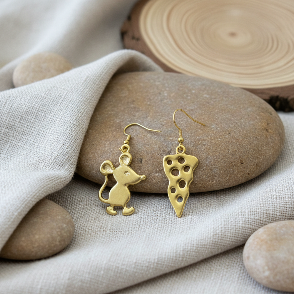 Pendientes Mouse Dorados