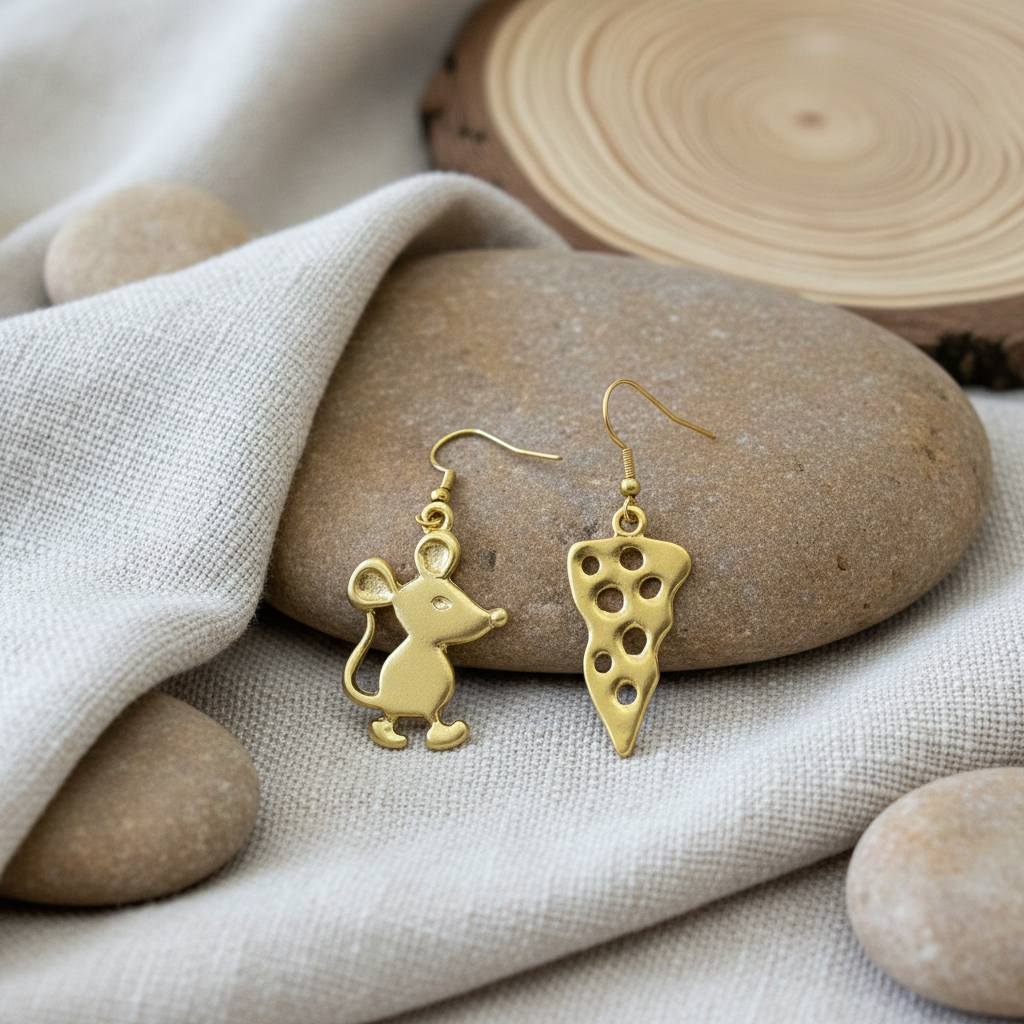 Pendientes Mouse Dorados