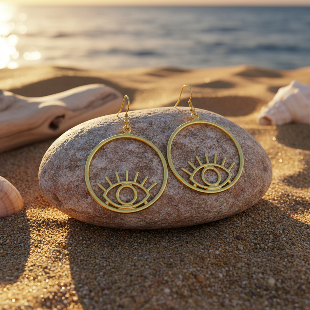 Pendientes Eye Dorado