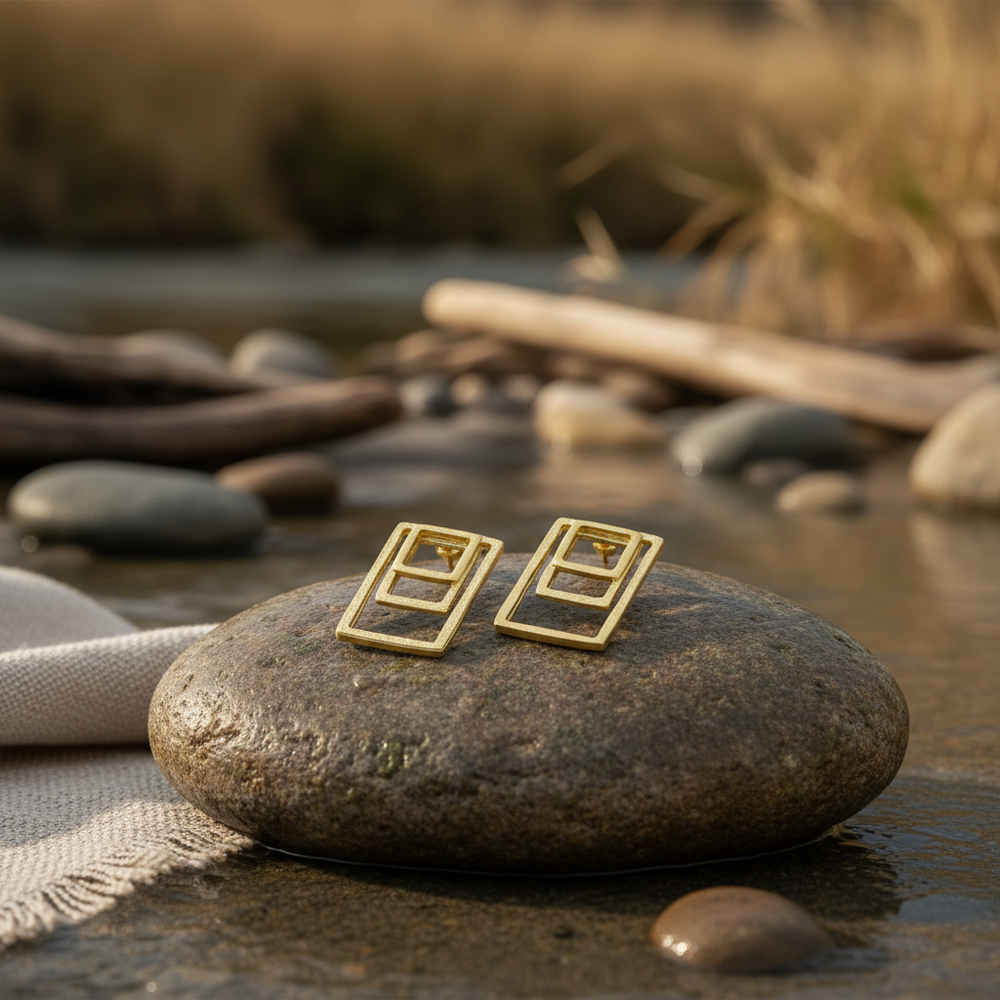 Pendientes Square Dorados