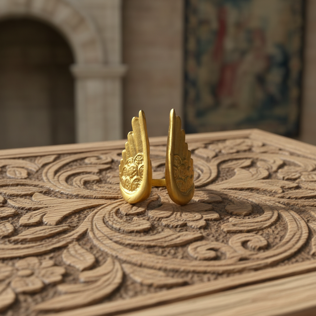 Anillo Alas de Angel Dorado