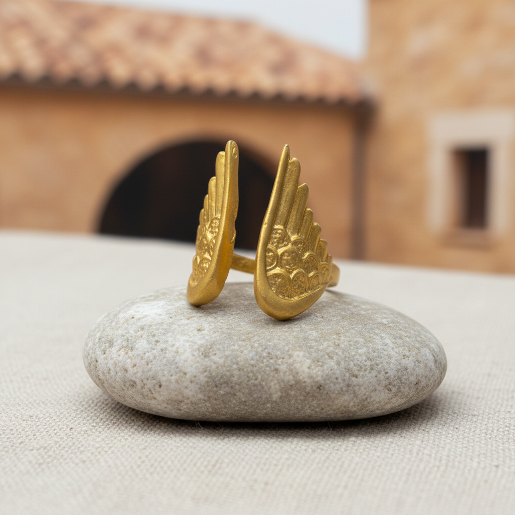 Anillo Alas de Angel Dorado