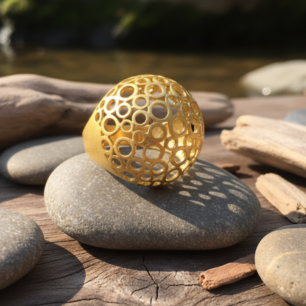 Anillo Circle Dorado
