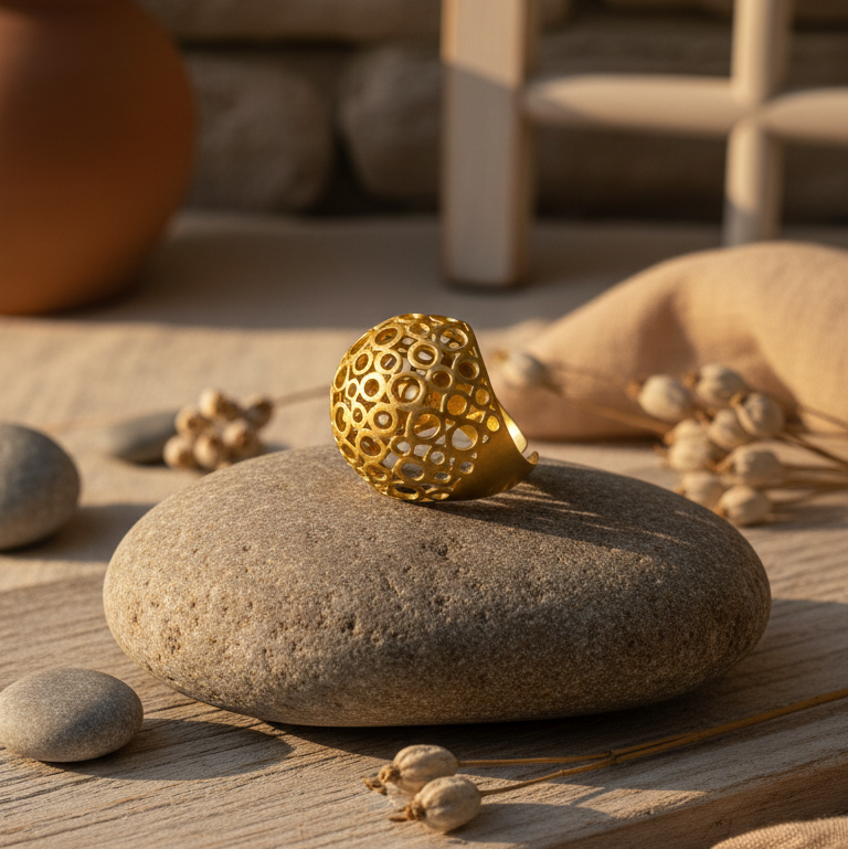 Anillo Circle Dorado