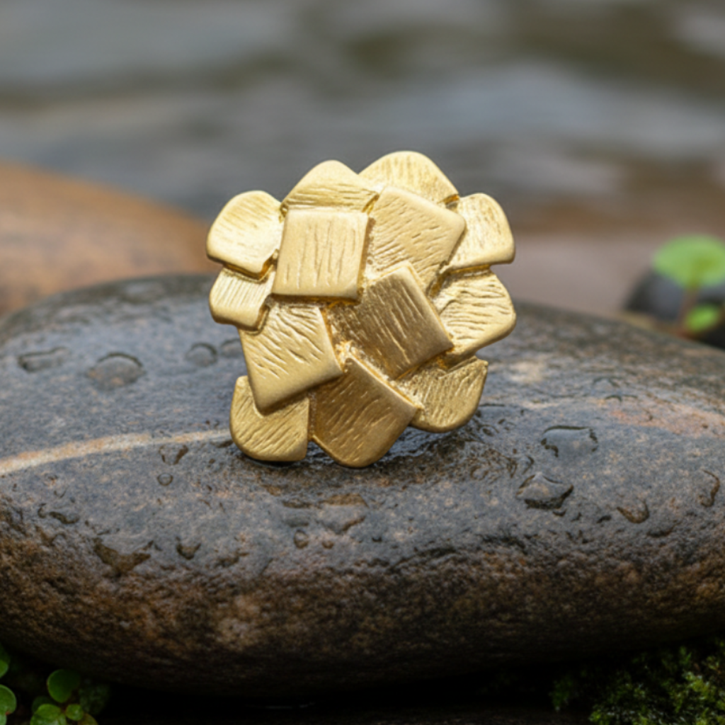Anillo Cubos Dorado