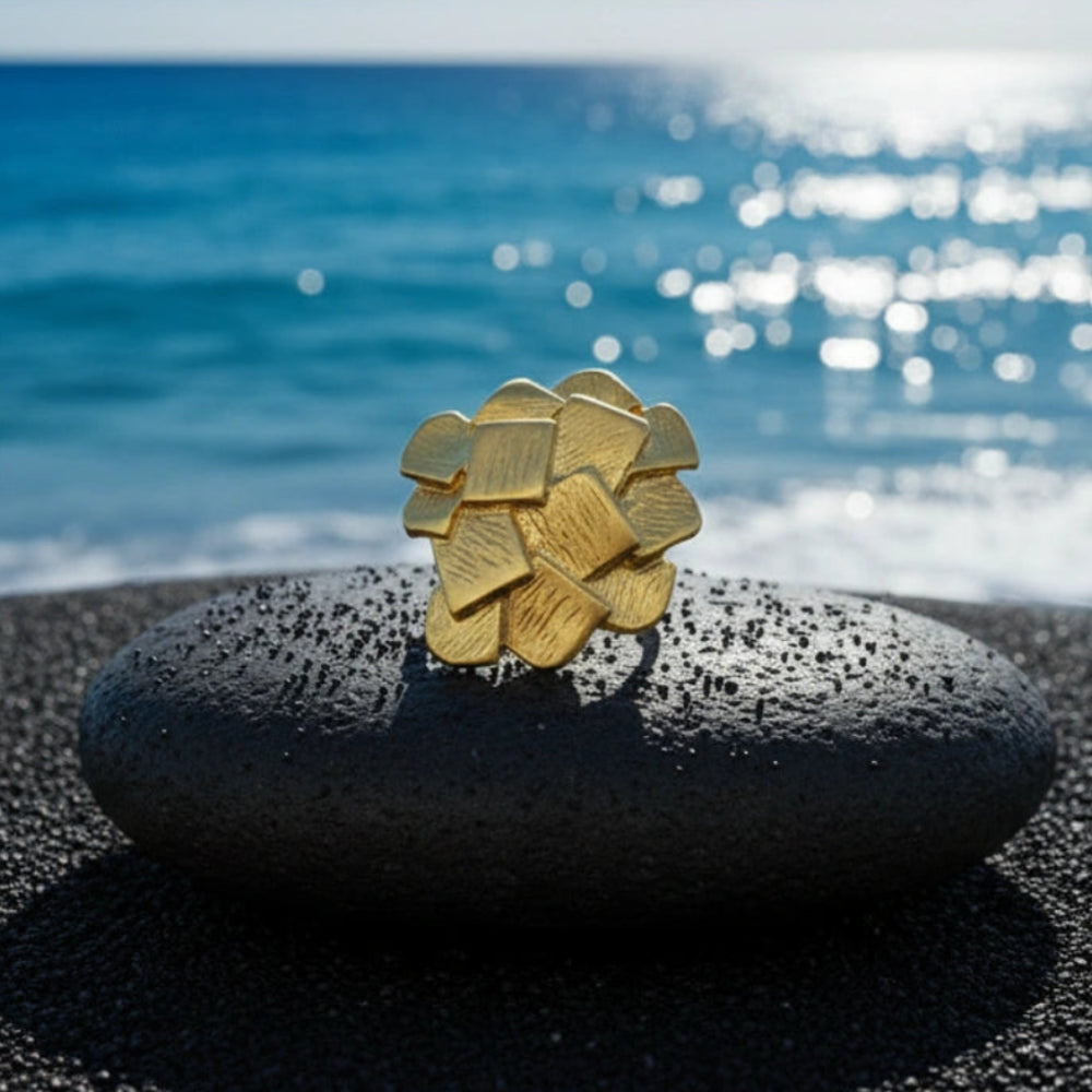 Anillo Cubos Dorado