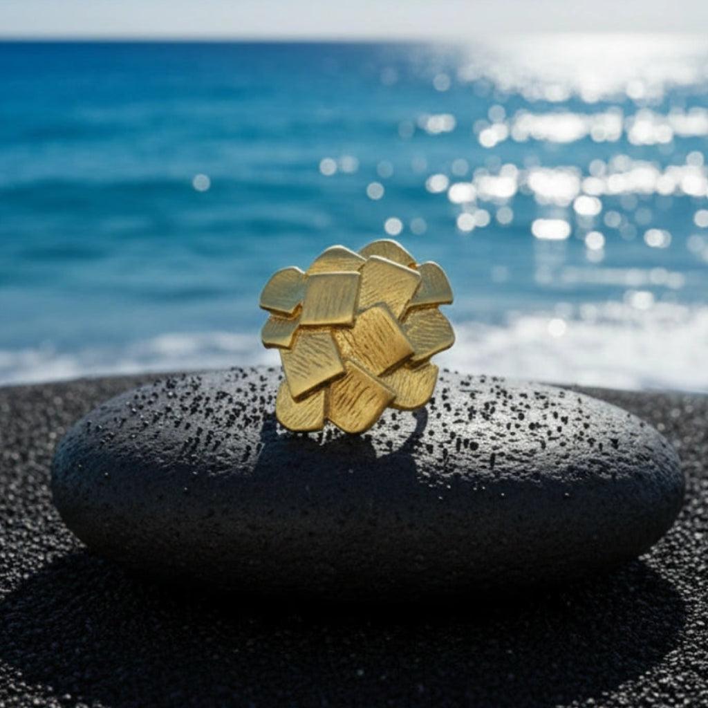 Anillo Cubos Dorado