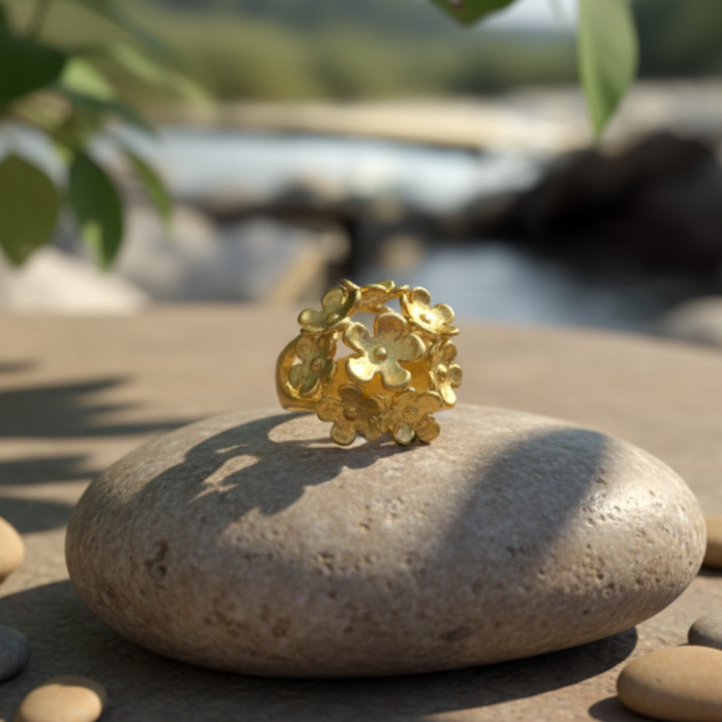 Anillo Floral Dorado