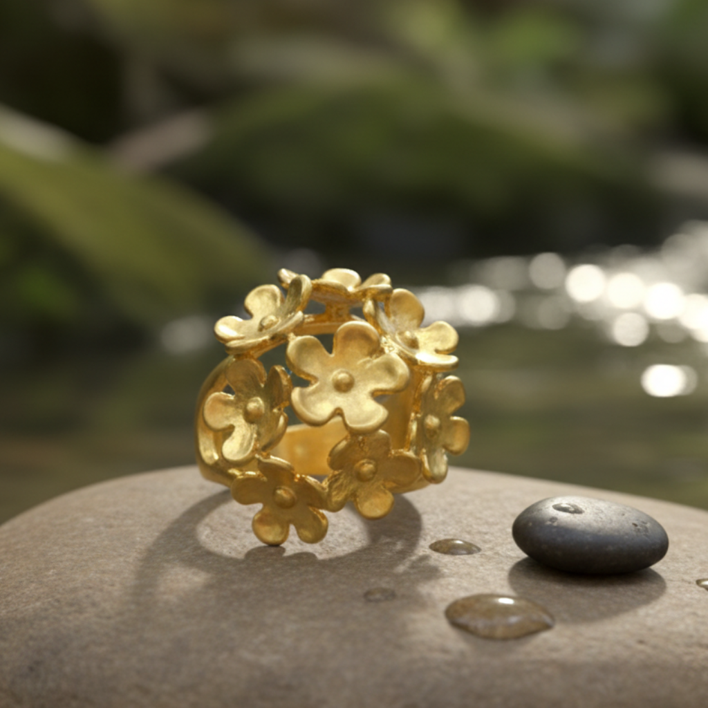 Anillo Floral Dorado
