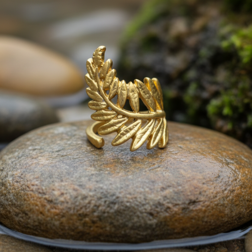 Anillo Hoja Dorado