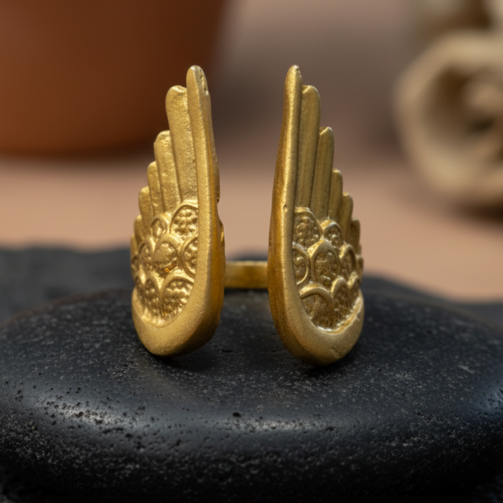 Anillo Alas de Angel Dorado