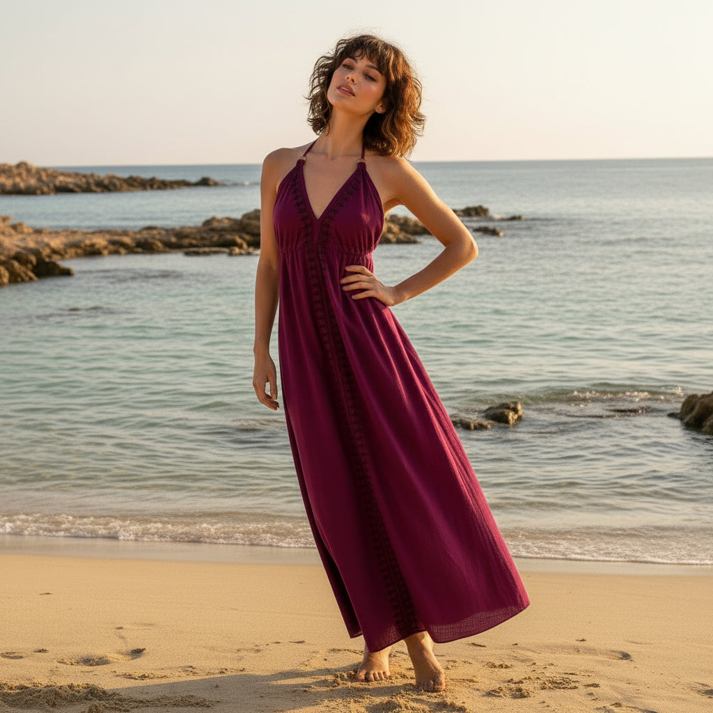 Vestido Cotton Berenjena