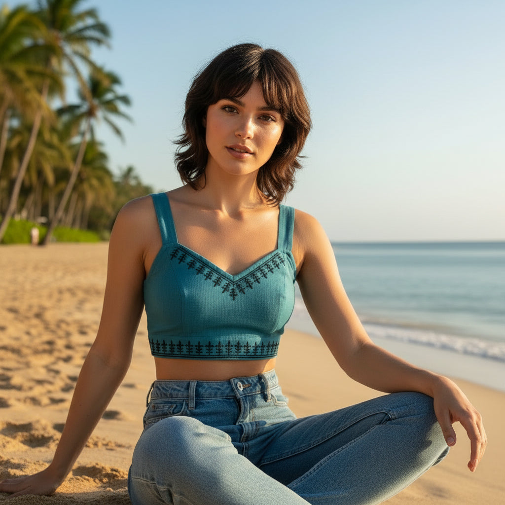 Crop Top Turquesa