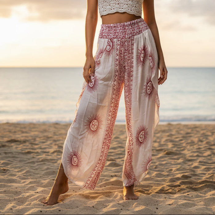 Pantalón blanco/rojo