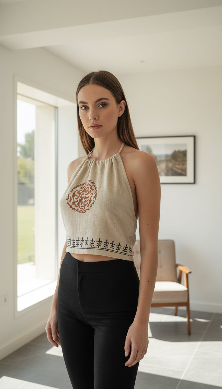 Top Halter Beige
