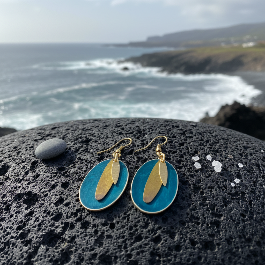 Pendientes Ovalados Azul