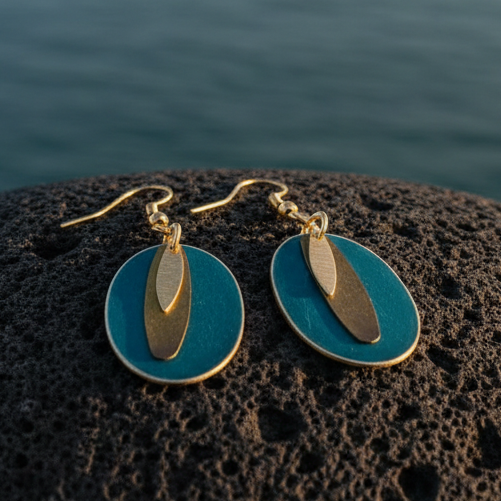 Pendientes Ovalados Azul