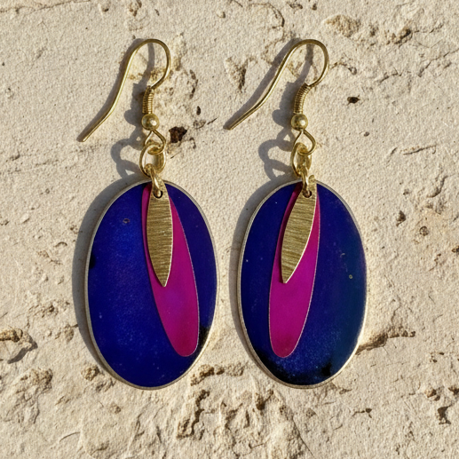 Pendientes Ovalados Morado