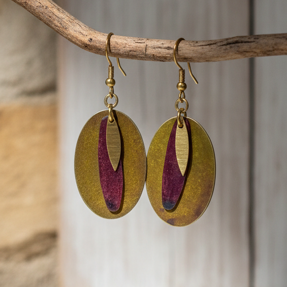 Pendientes Ovalados Mostaza