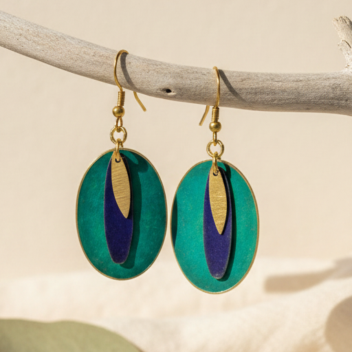 Pendientes Ovalados Turquesa